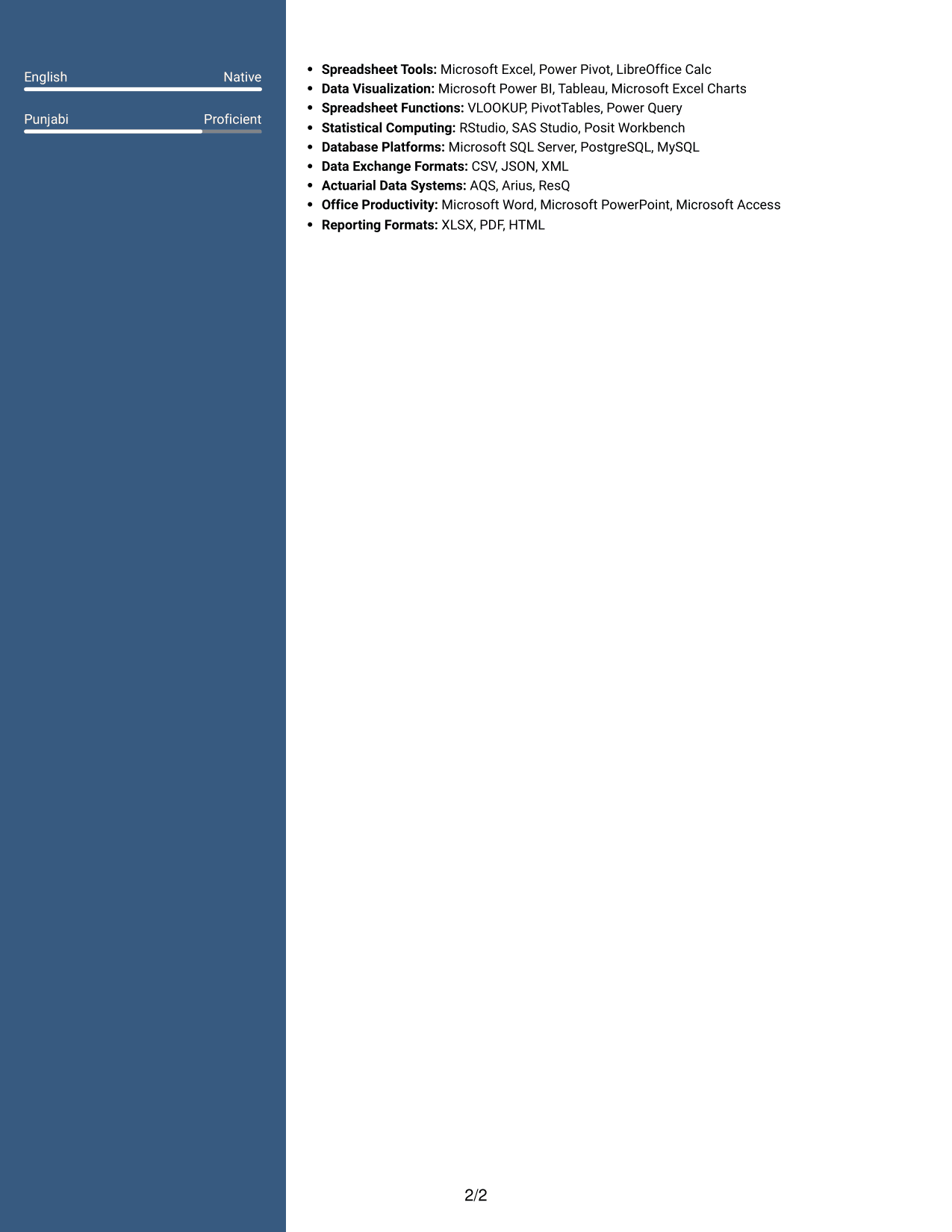 Resume example — page 2