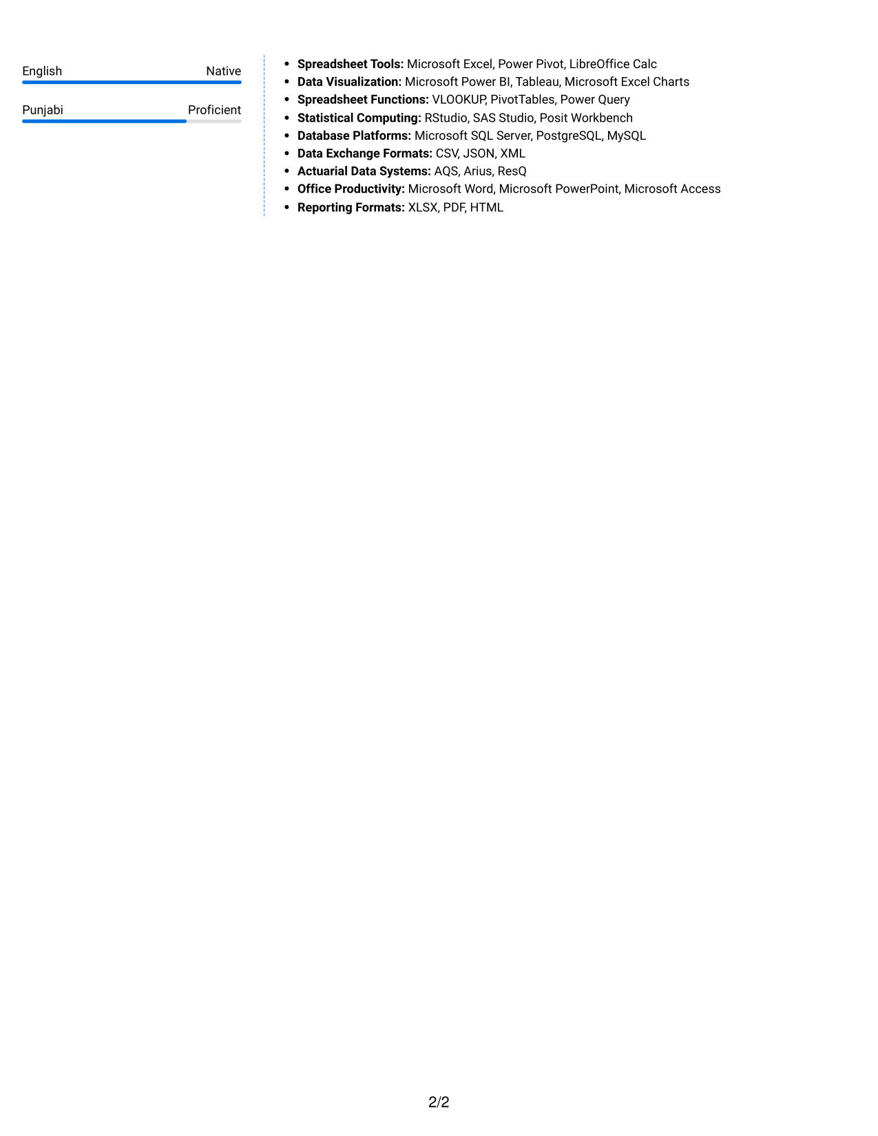 Resume example — page 2