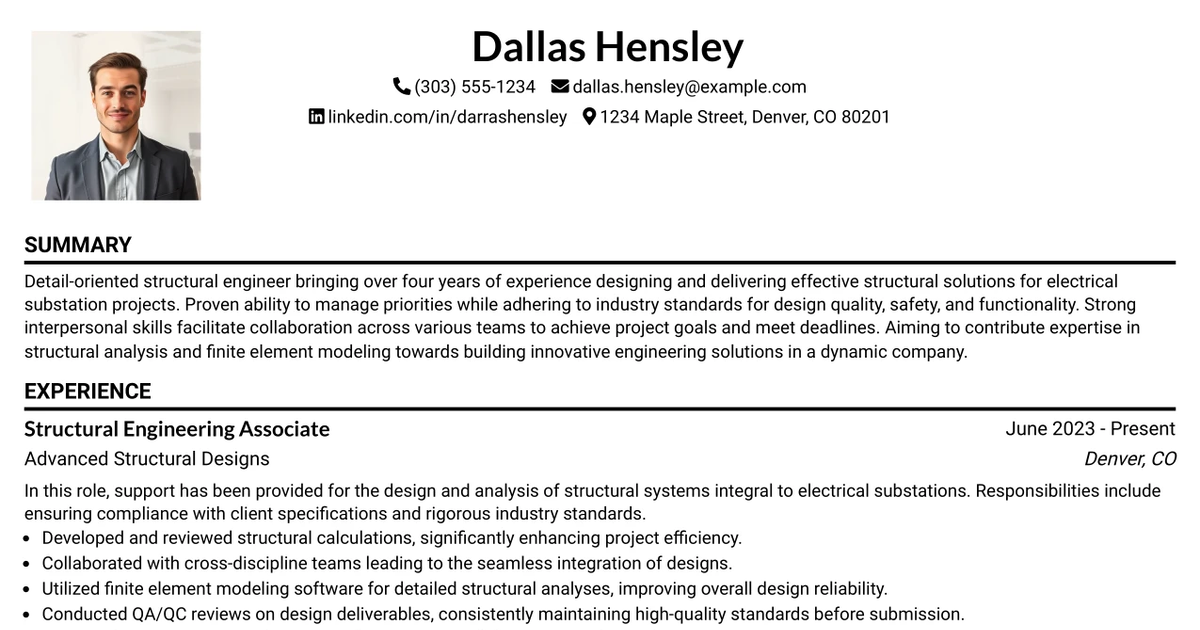 33 Mid-Level Structural Engineer Resume Templates with Example 2026 (ATS-Optimized)