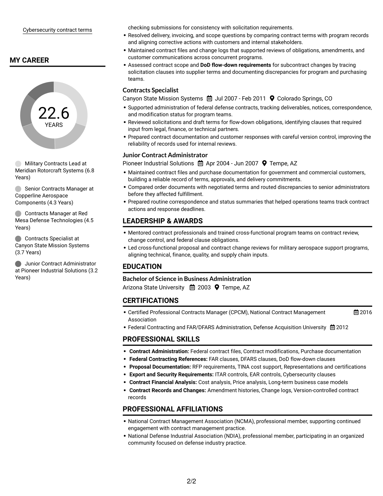 Resume example — page 2