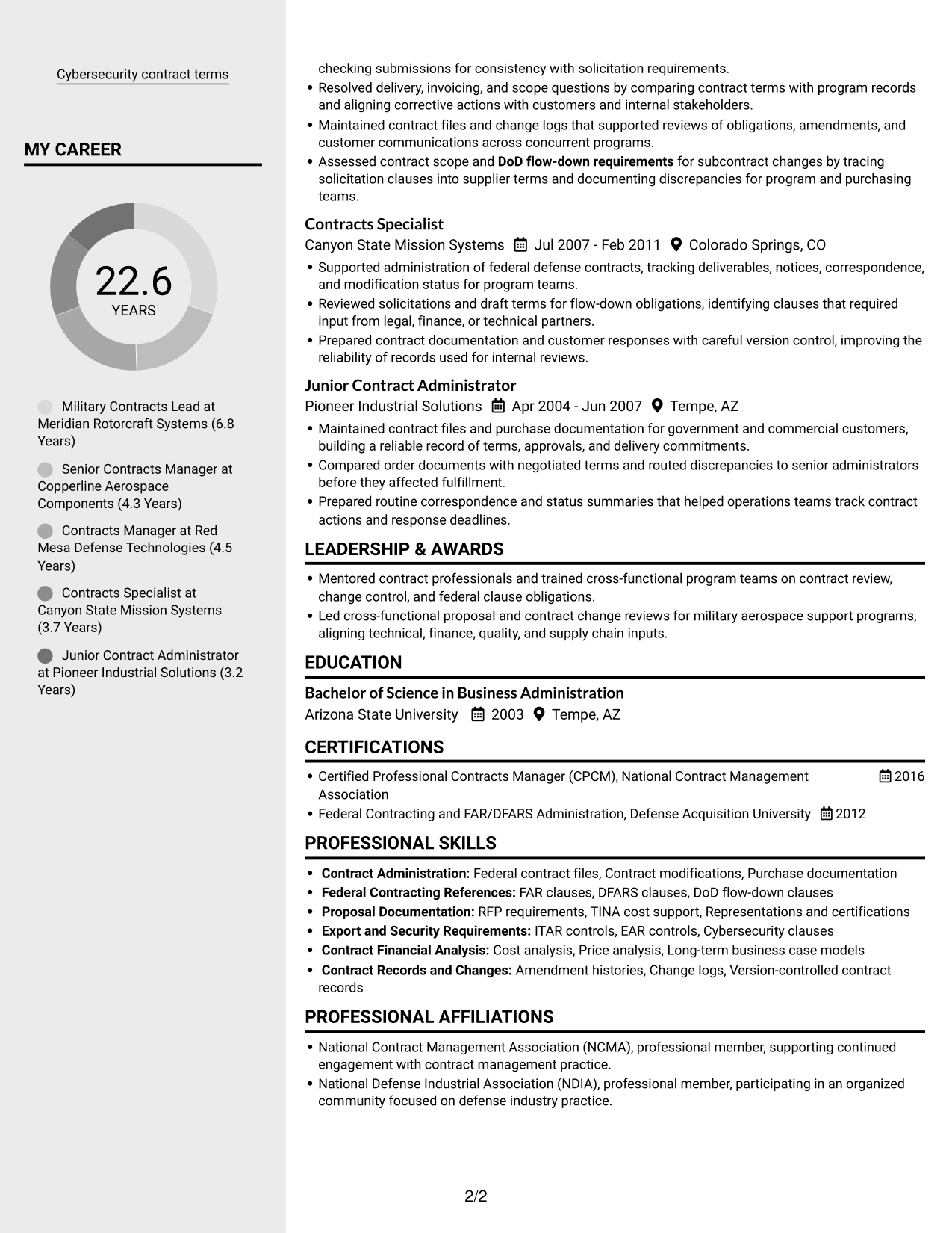 Resume example — page 2