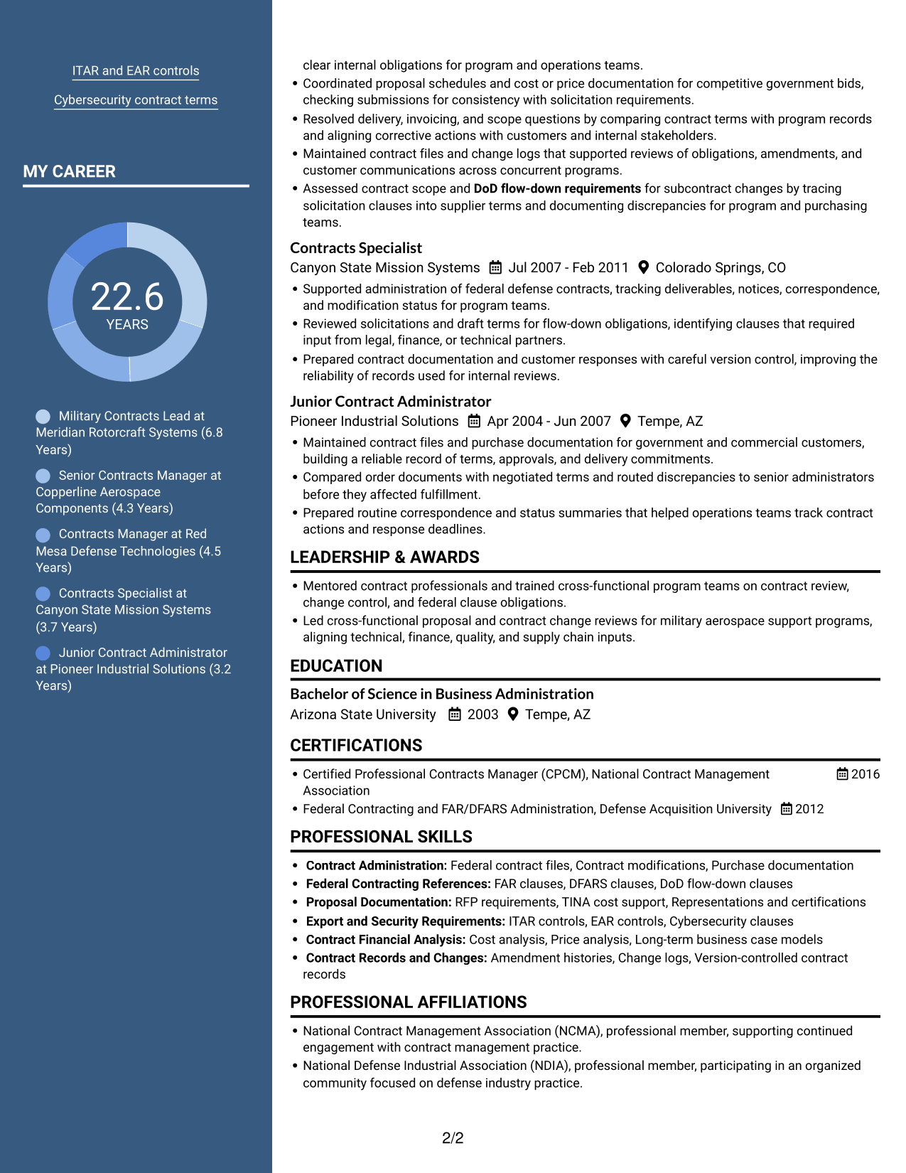 Resume example — page 2