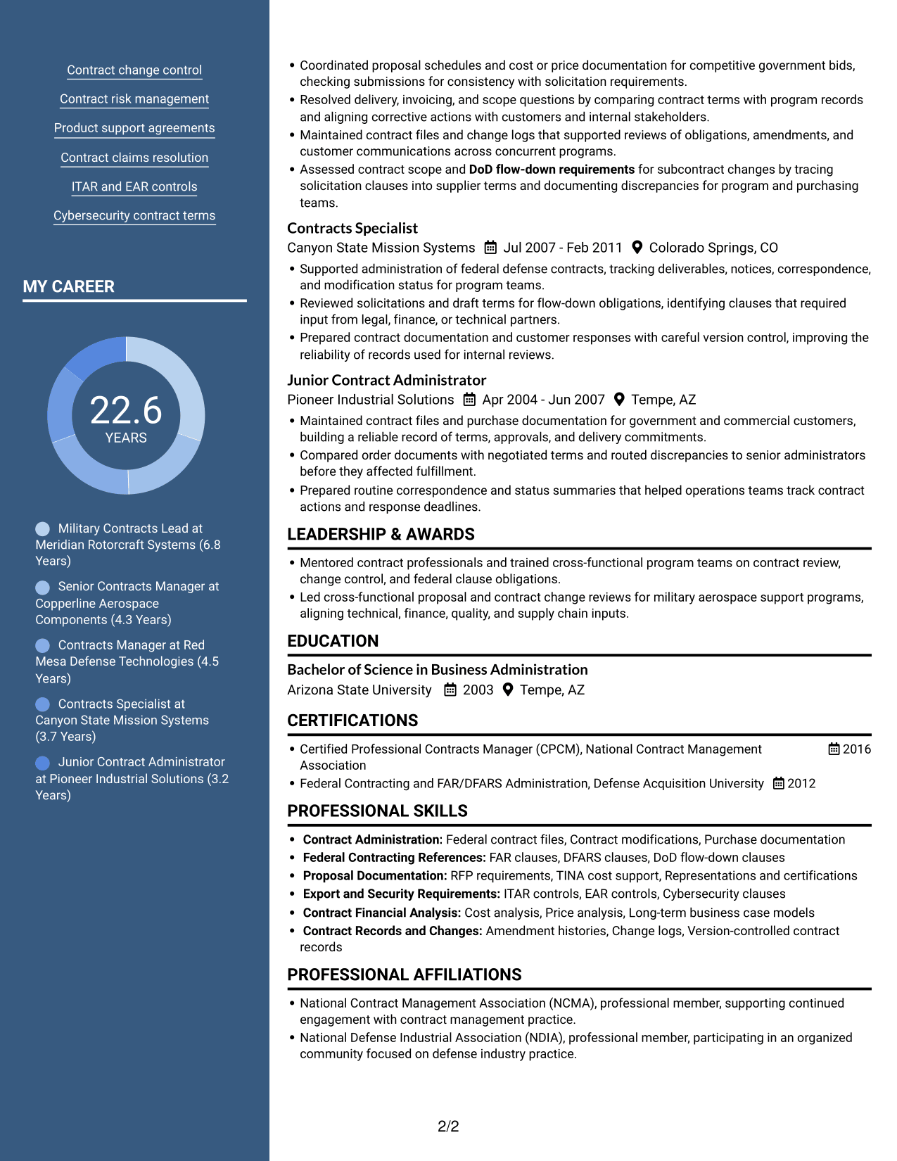 Resume example — page 2