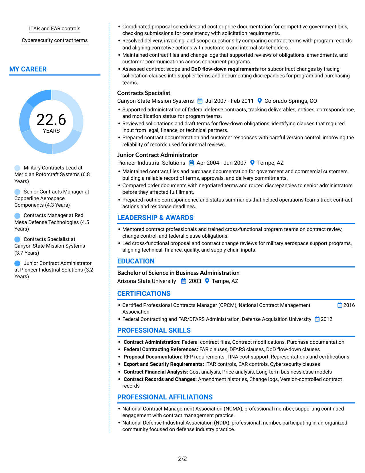 Resume example — page 2