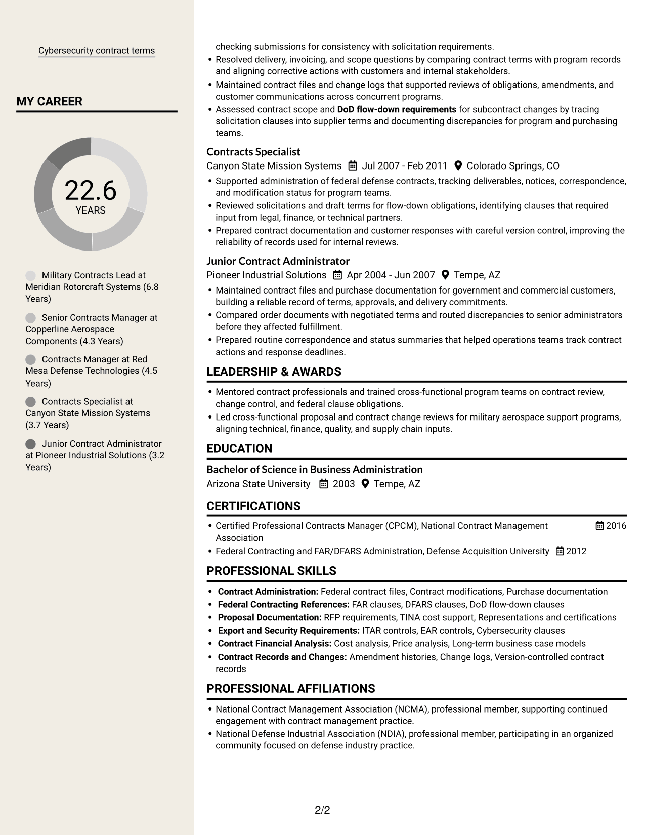 Resume example — page 2