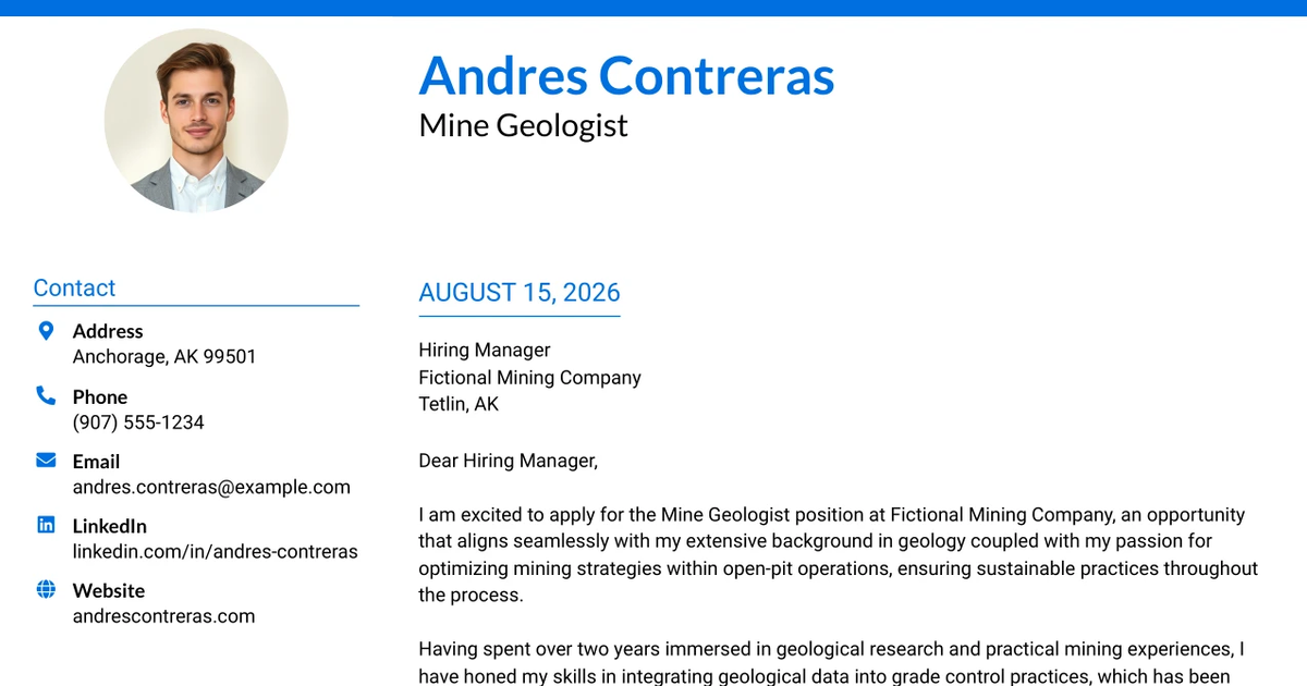 30+ Mine Geologist Cover Letter Templates with Example 2026
