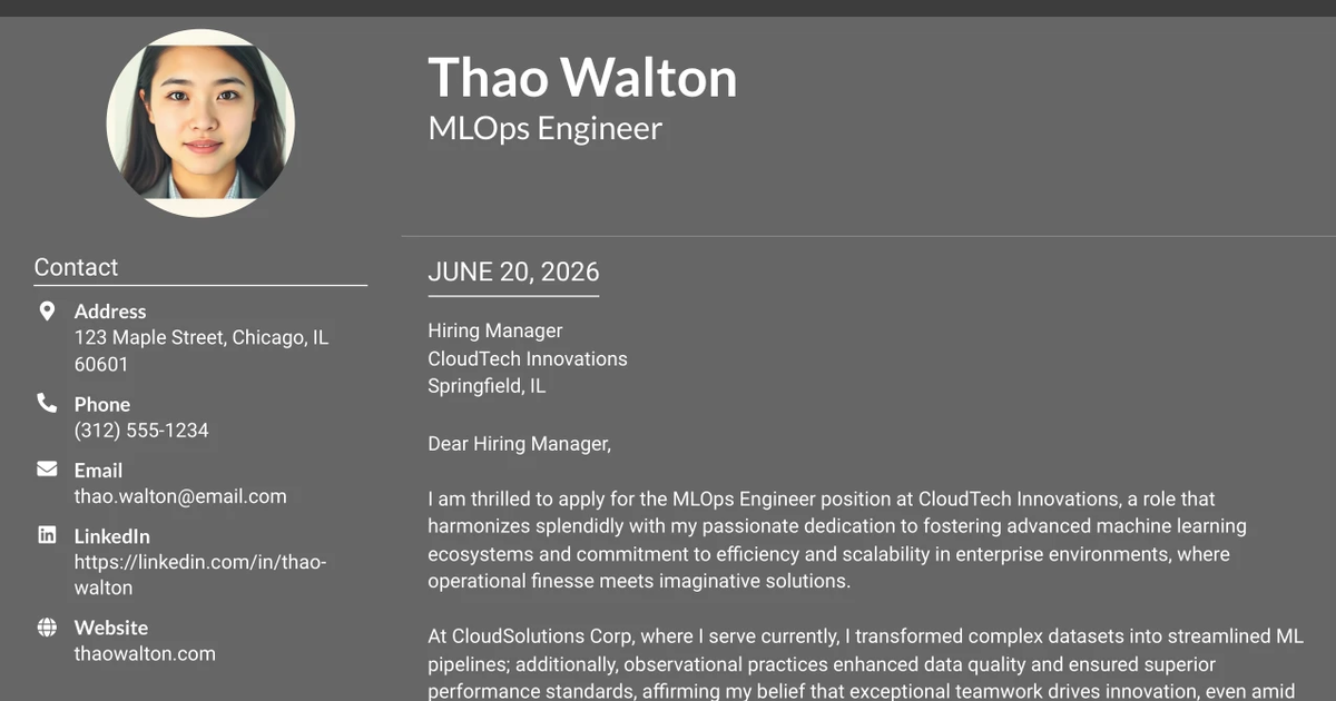 30+ MLOps Engineer Cover Letter Templates with Example 2026