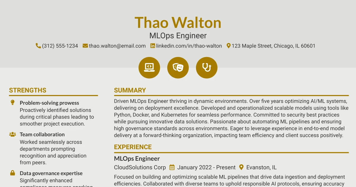 33 MLOps Engineer Resume Templates with Example 2026 (ATS-Optimized)