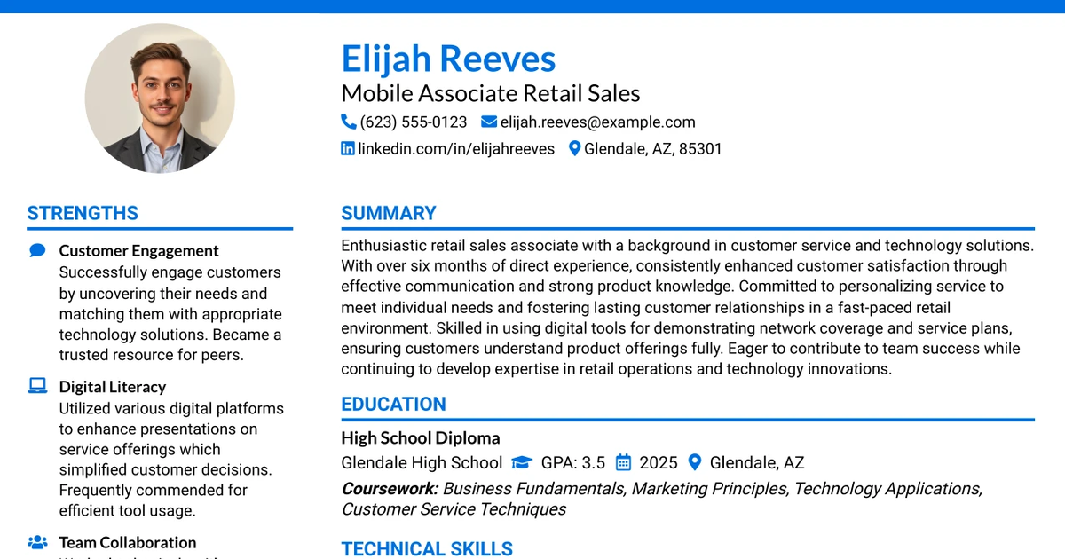 33 Mobile Associate Retail Sales Resume Templates with Example 2026 (ATS-Optimized)