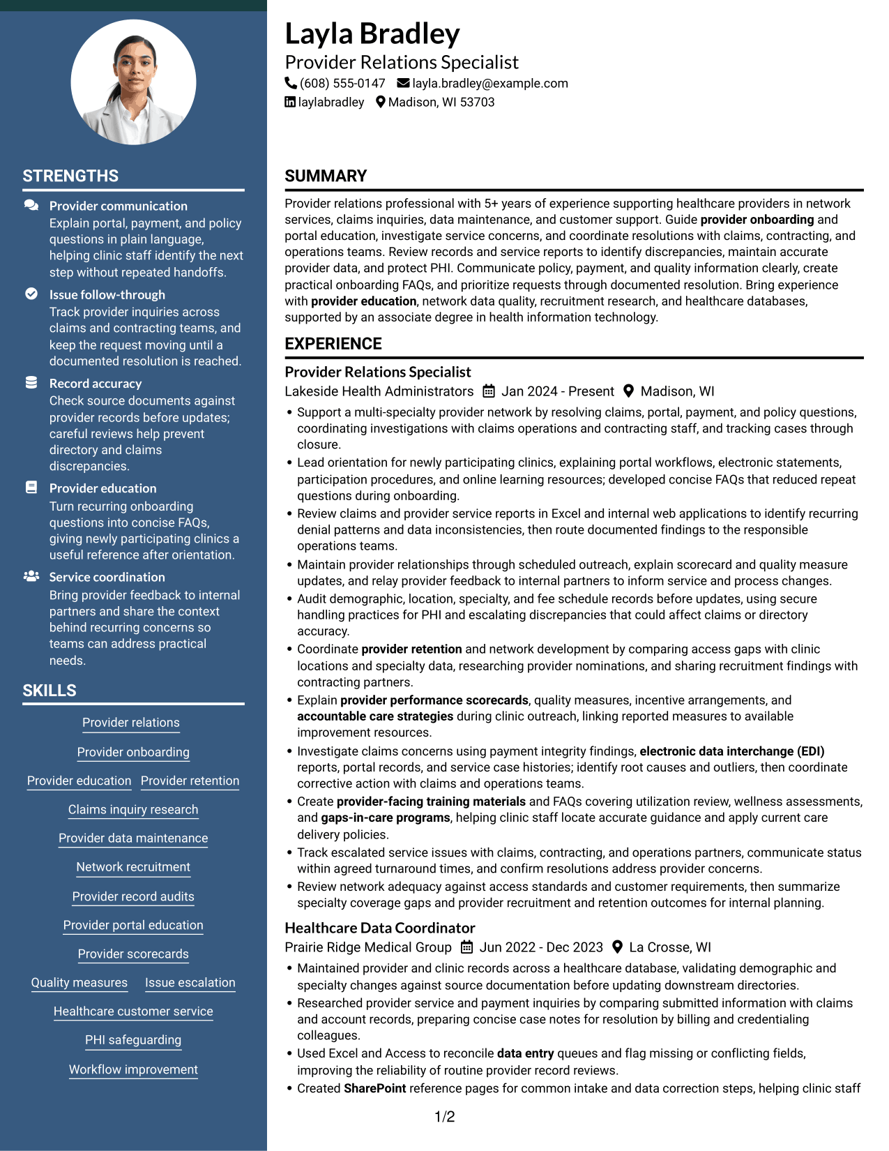 Resume example — page 1
