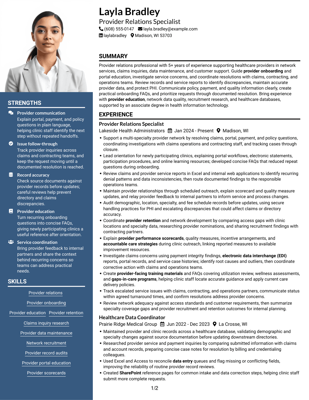 Resume example — page 1