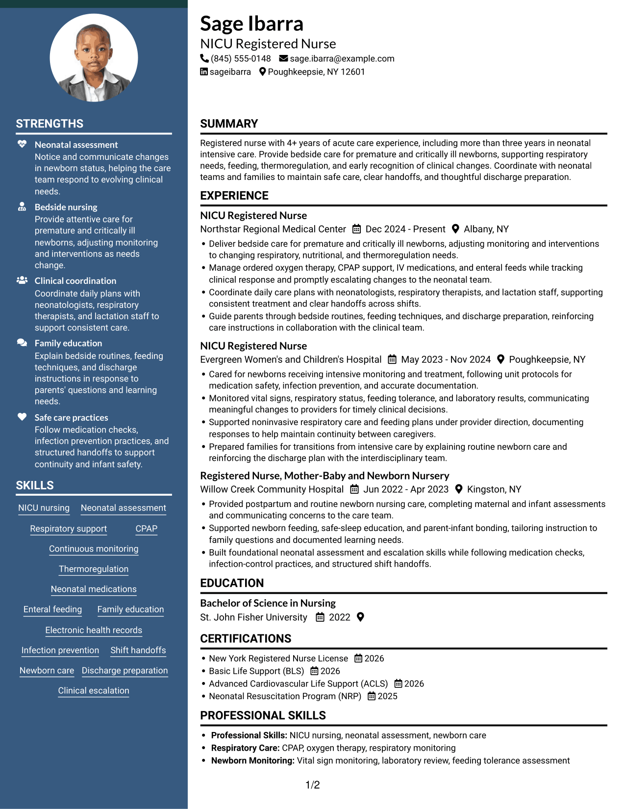 Resume example — page 1