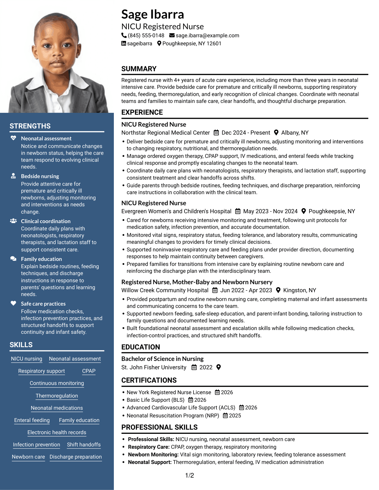 Resume example — page 1