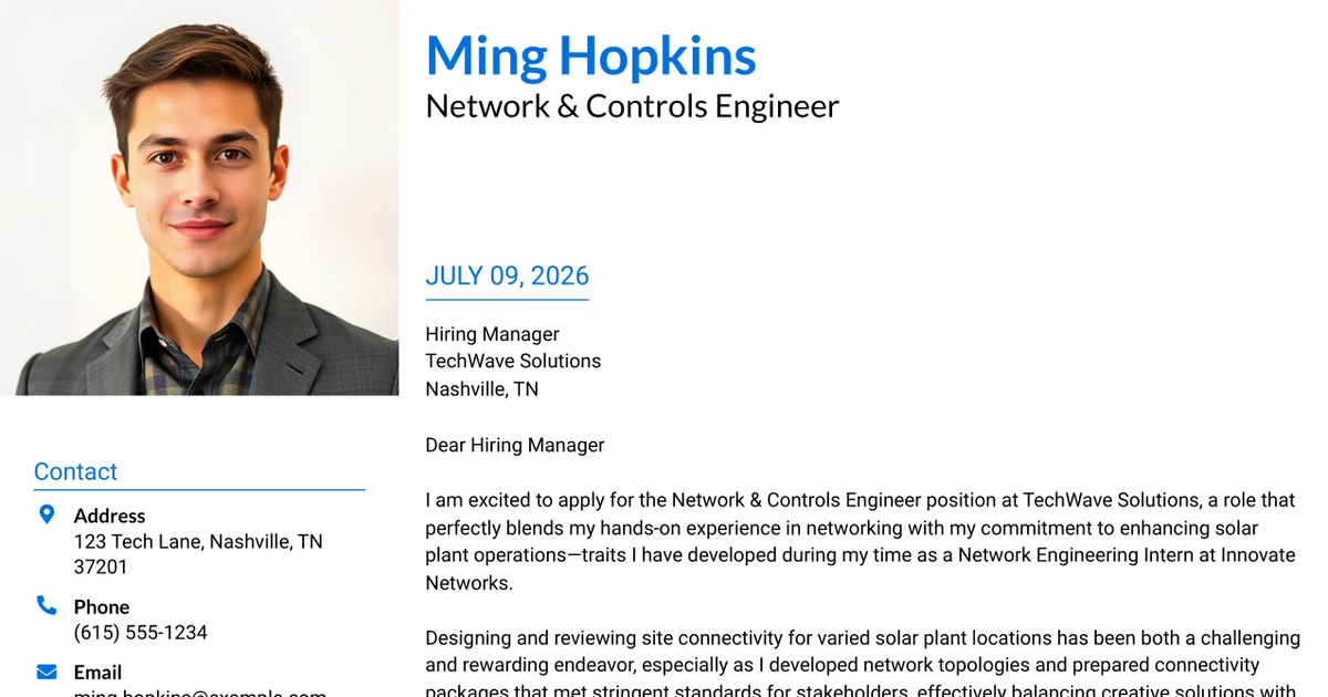 30+ Network & Controls Engineer Cover Letter Templates with Example 2026