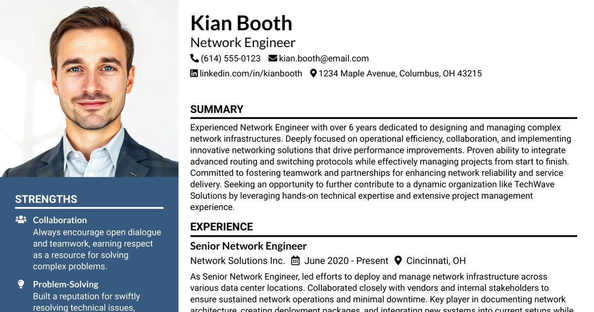 33 Network Engineer, Deployment & Support Resume Templates with Example 2026 (ATS-Optimized)