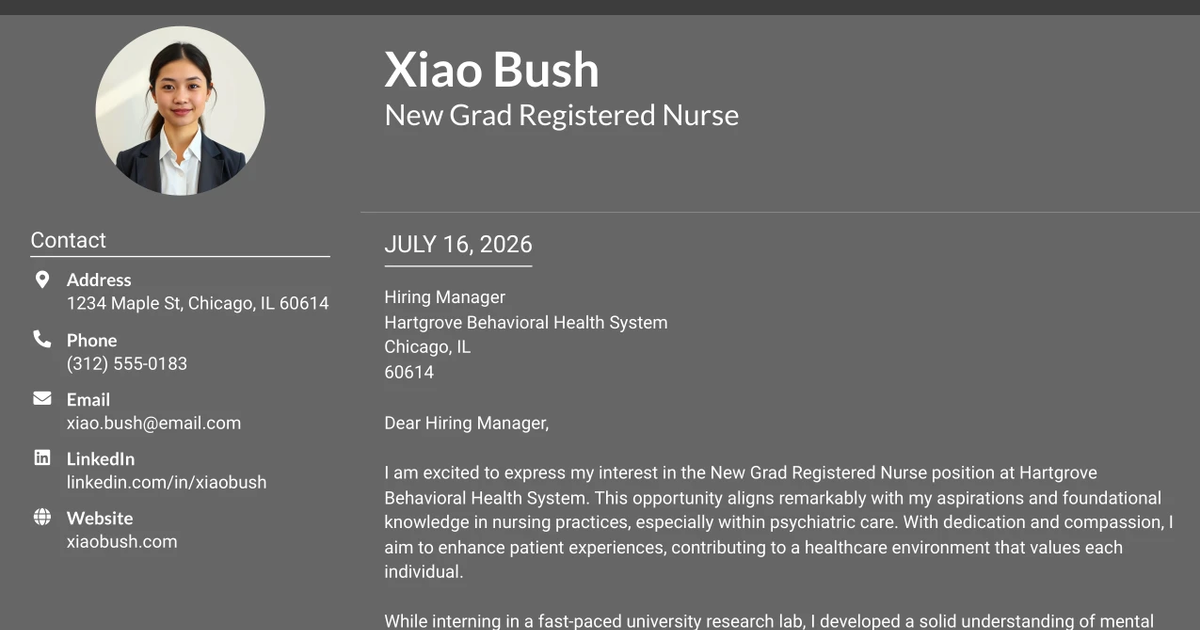 30+ New Grad Registered Nurse Cover Letter Templates with Example 2026