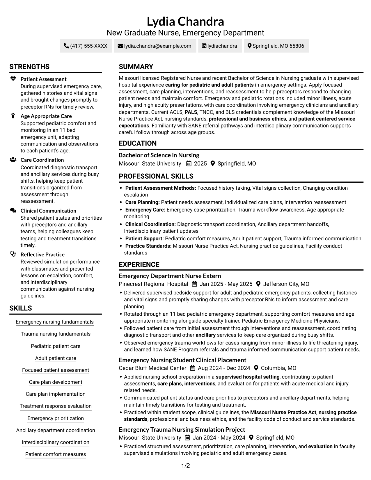Resume example — page 1