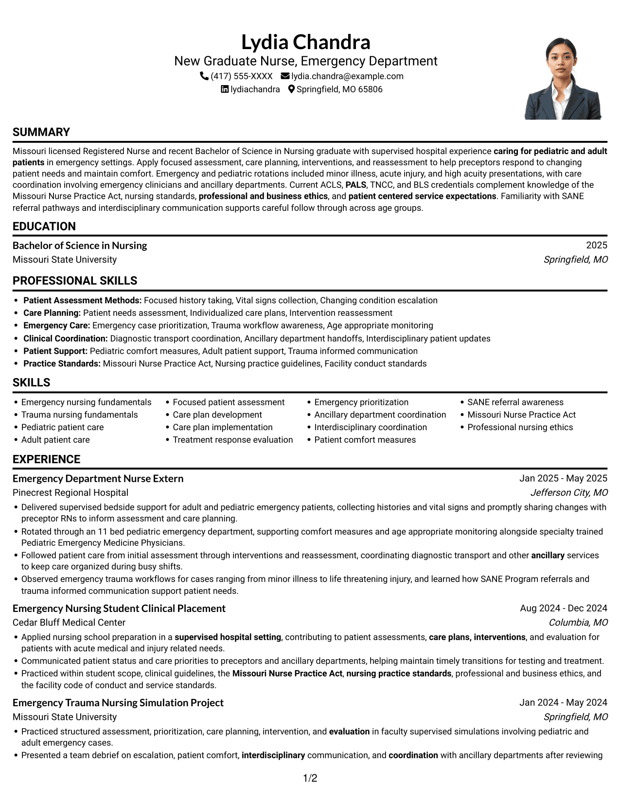 Resume example — page 1