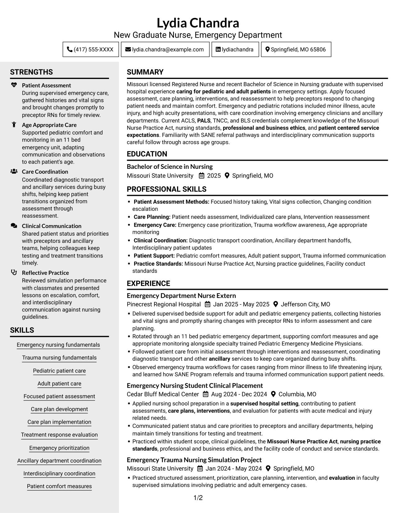 Resume example — page 1