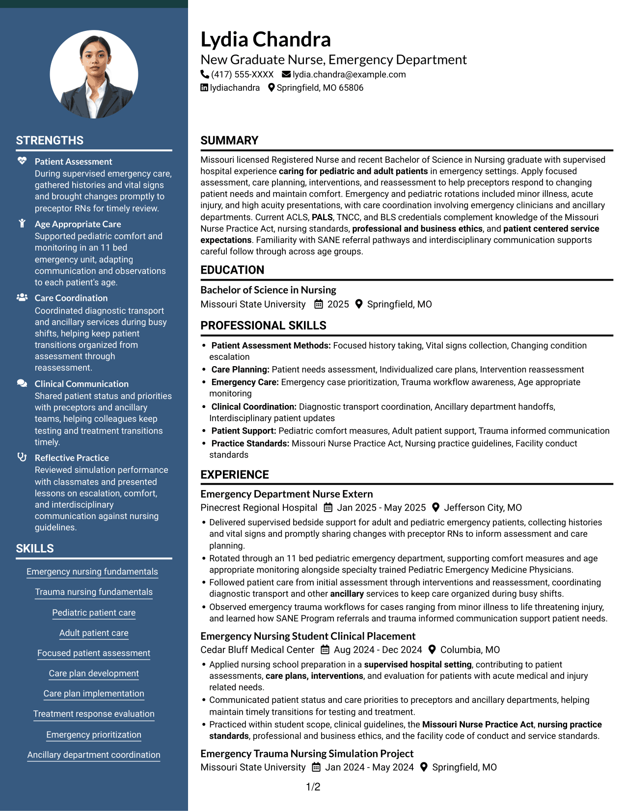 Resume example — page 1