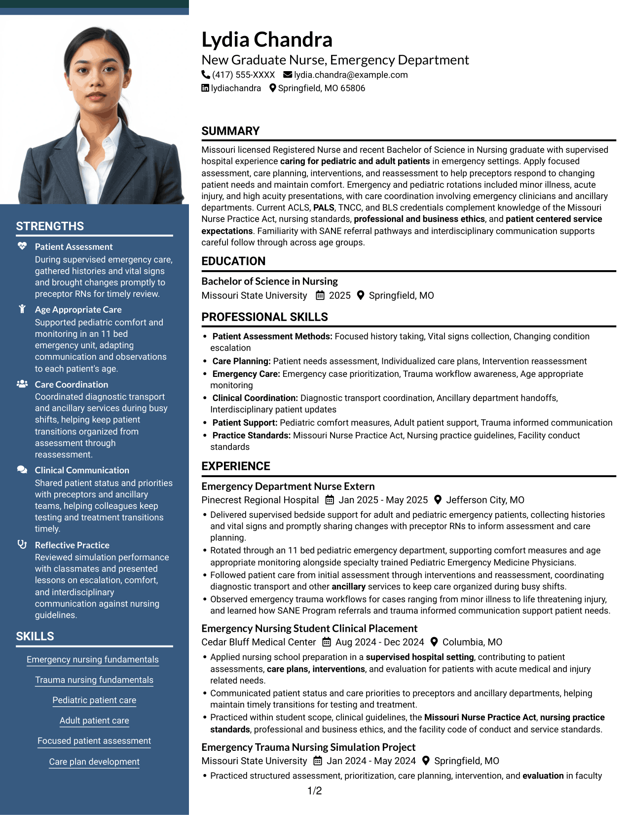 Resume example — page 1