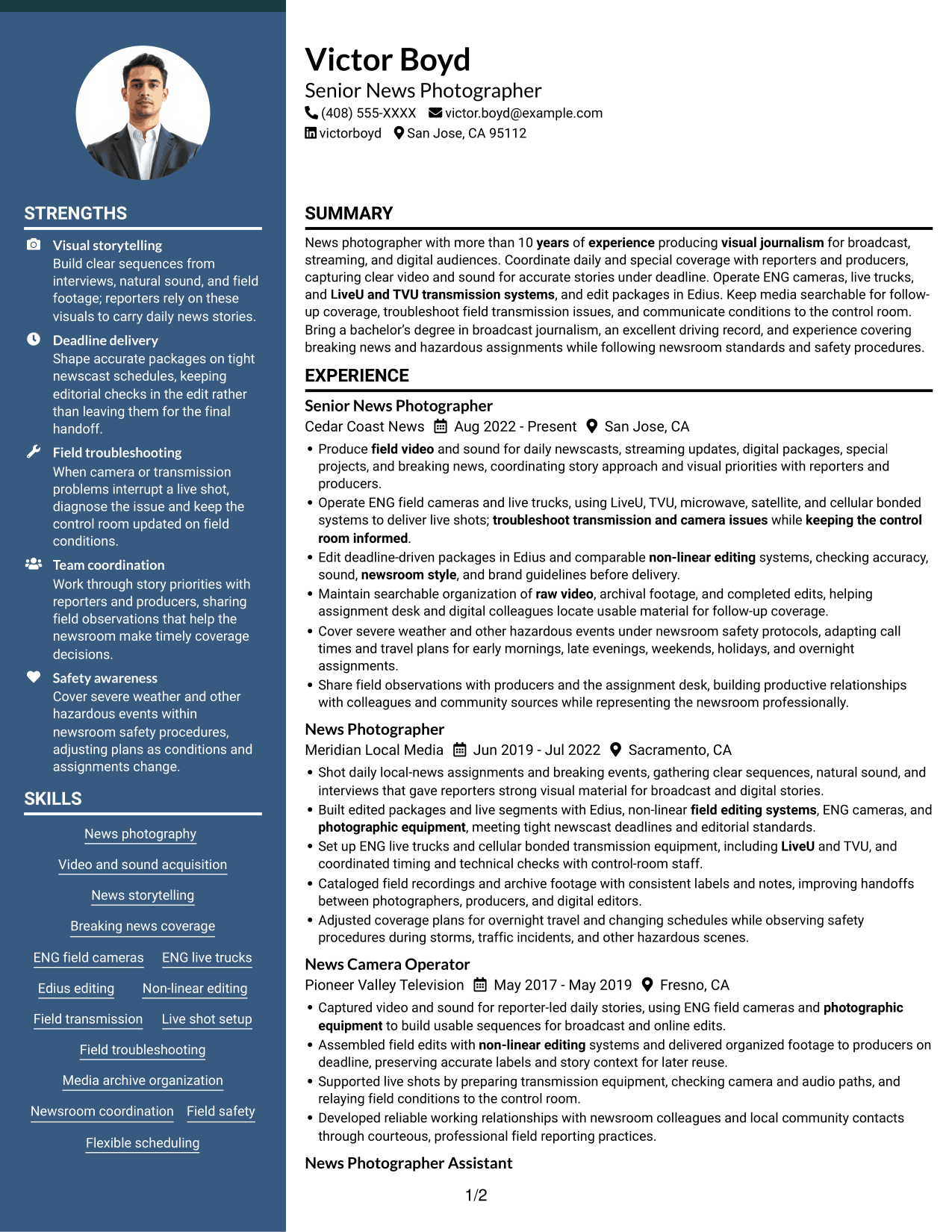 Resume example — page 1