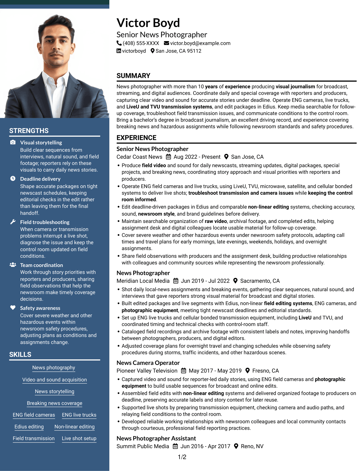 Resume example — page 1