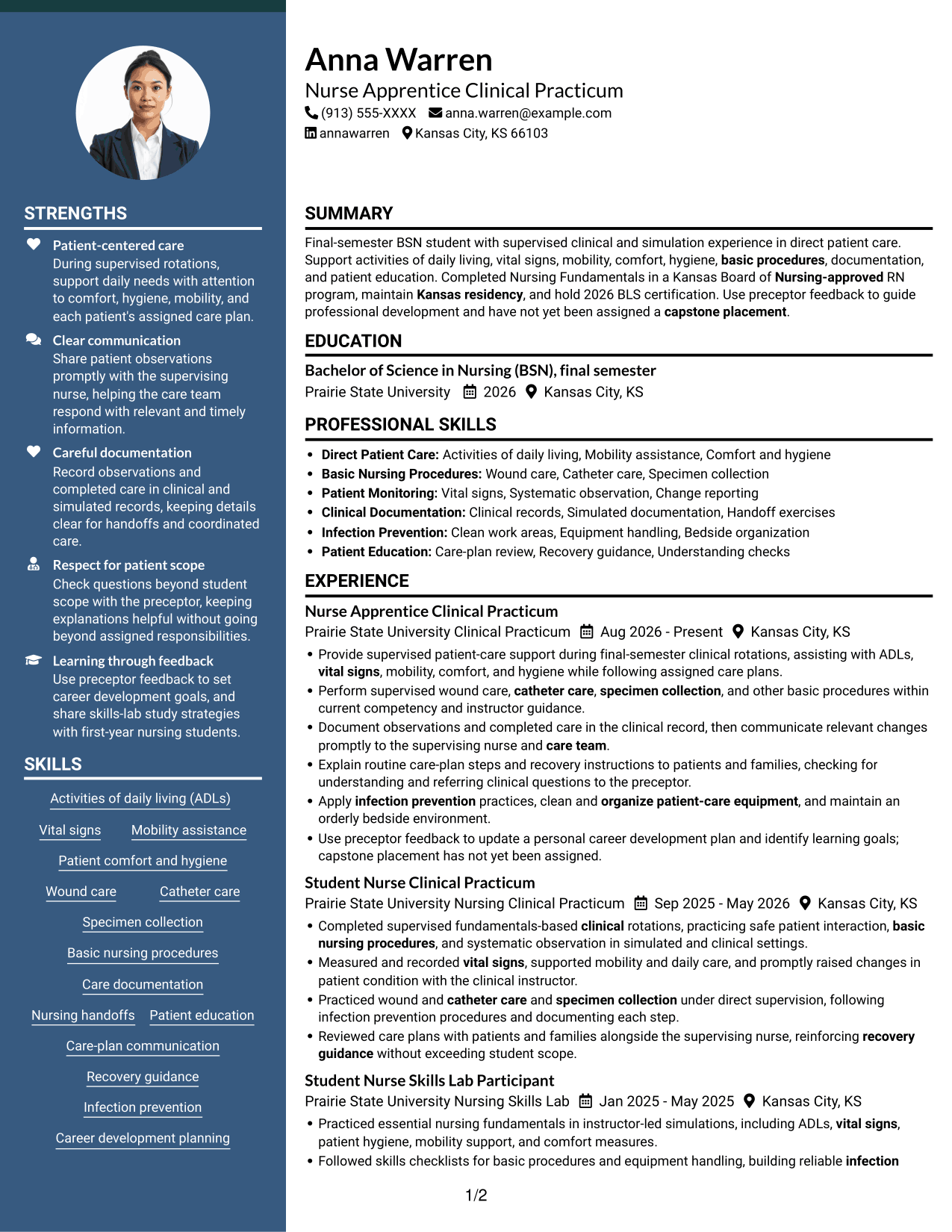 Resume example — page 1