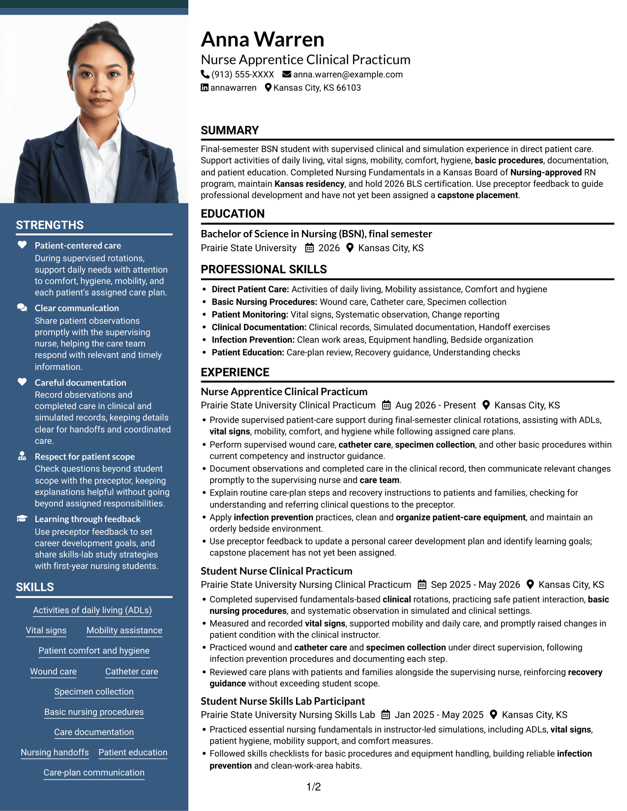Resume example — page 1