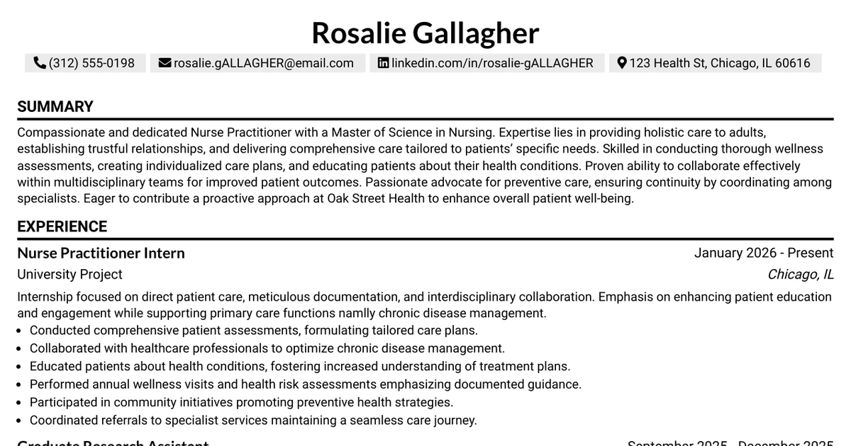 33 Nurse Practitioner, Advanced Practice Provider Resume Templates with Example 2026 (ATS-Optimized)