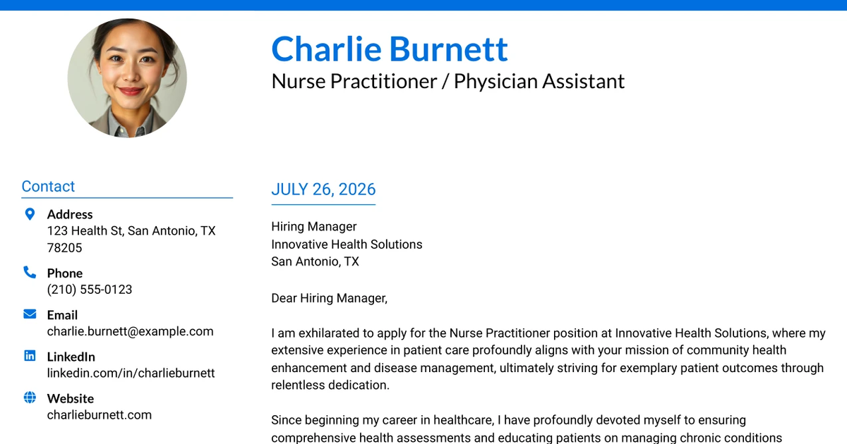 30+ Nurse Practitioner / Physician Assistant Cover Letter Templates with Example 2026
