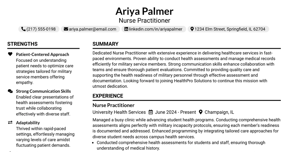 33 Nurse Practitioner Resume Templates with Example 2026 (ATS-Optimized)
