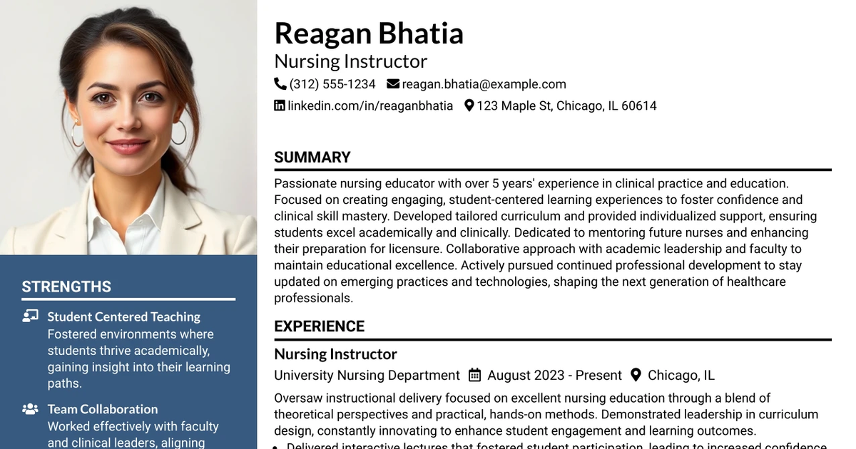 33 Nursing Instructor Resume Templates with Example 2026 (ATS-Optimized)