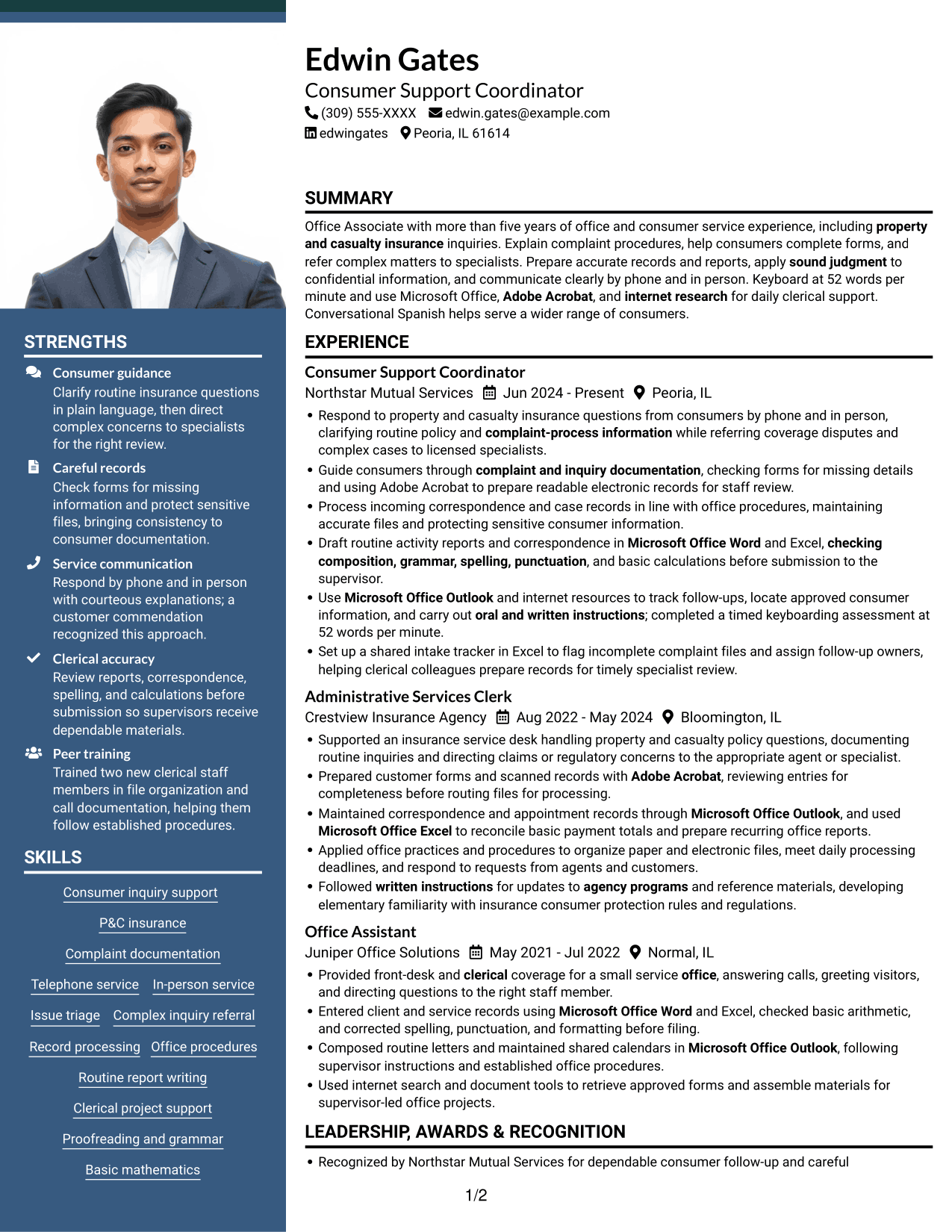 Resume example — page 1