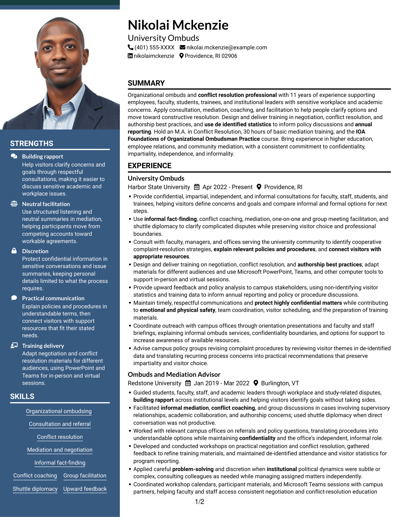 Resume example — page 1