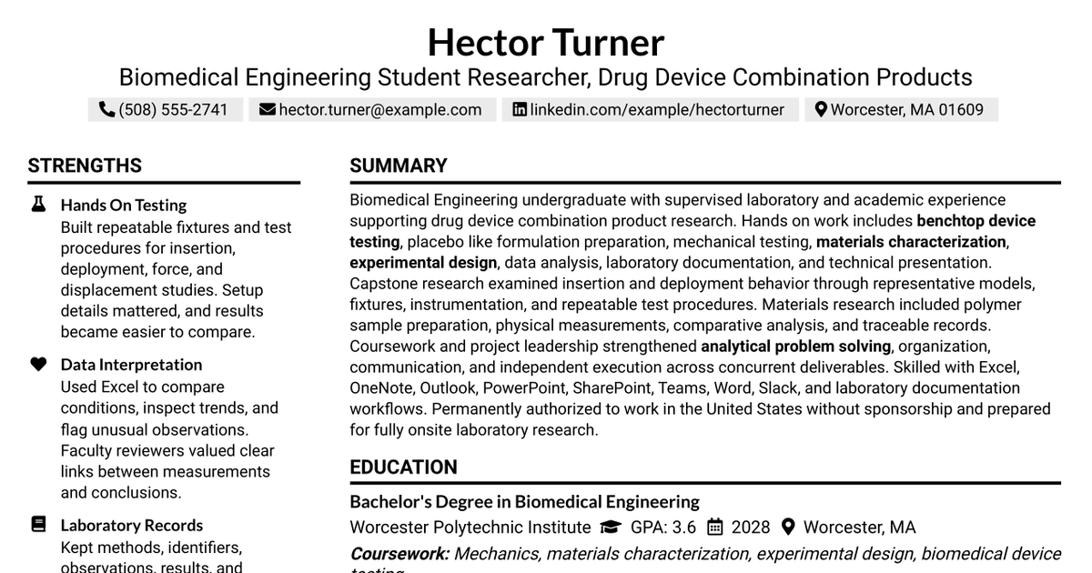 7 Onco Drug-Device Combo Products Intern Resume Templates with Example