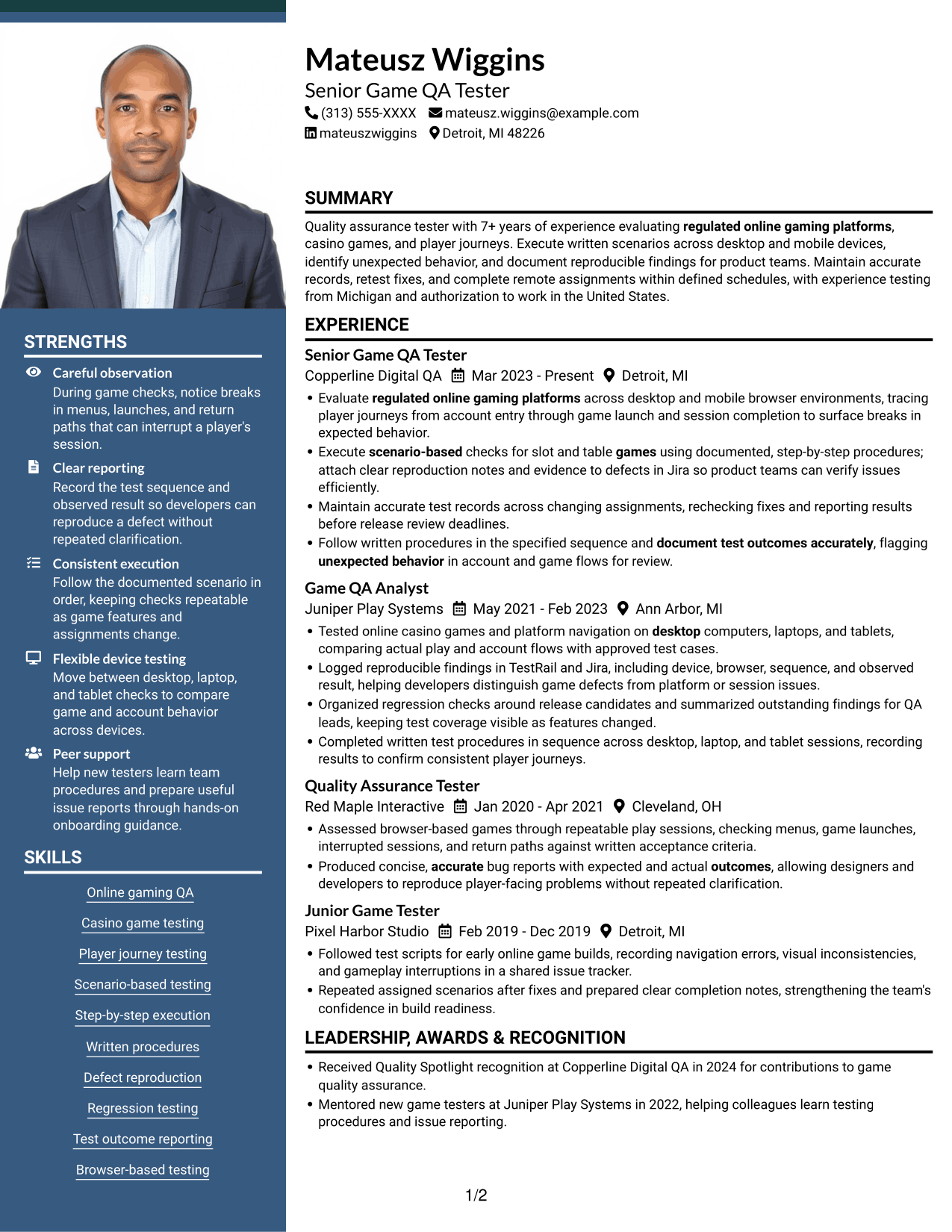 Resume example — page 1