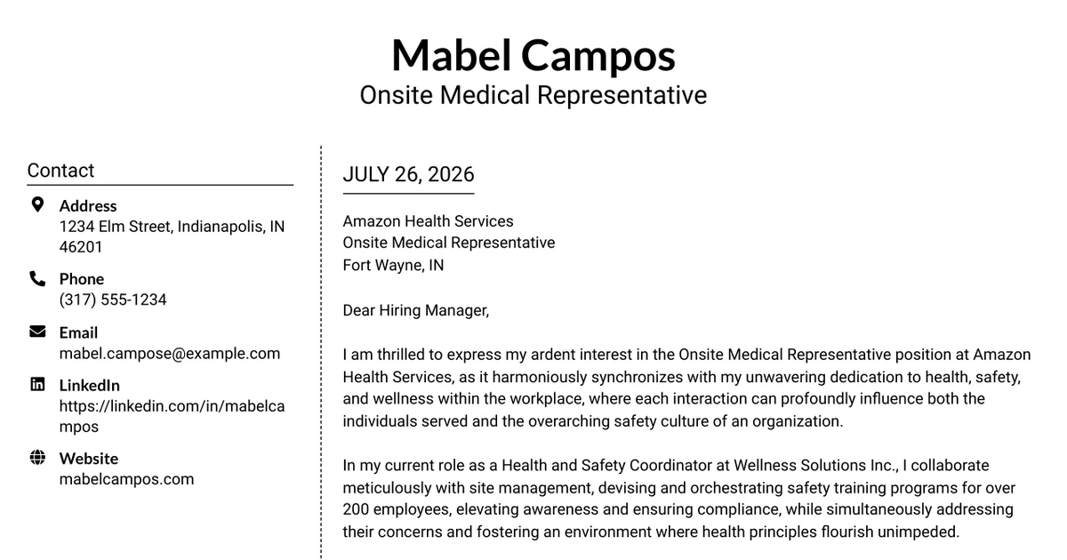 30+ Onsite Medical Representative Cover Letter Templates with Example 2026