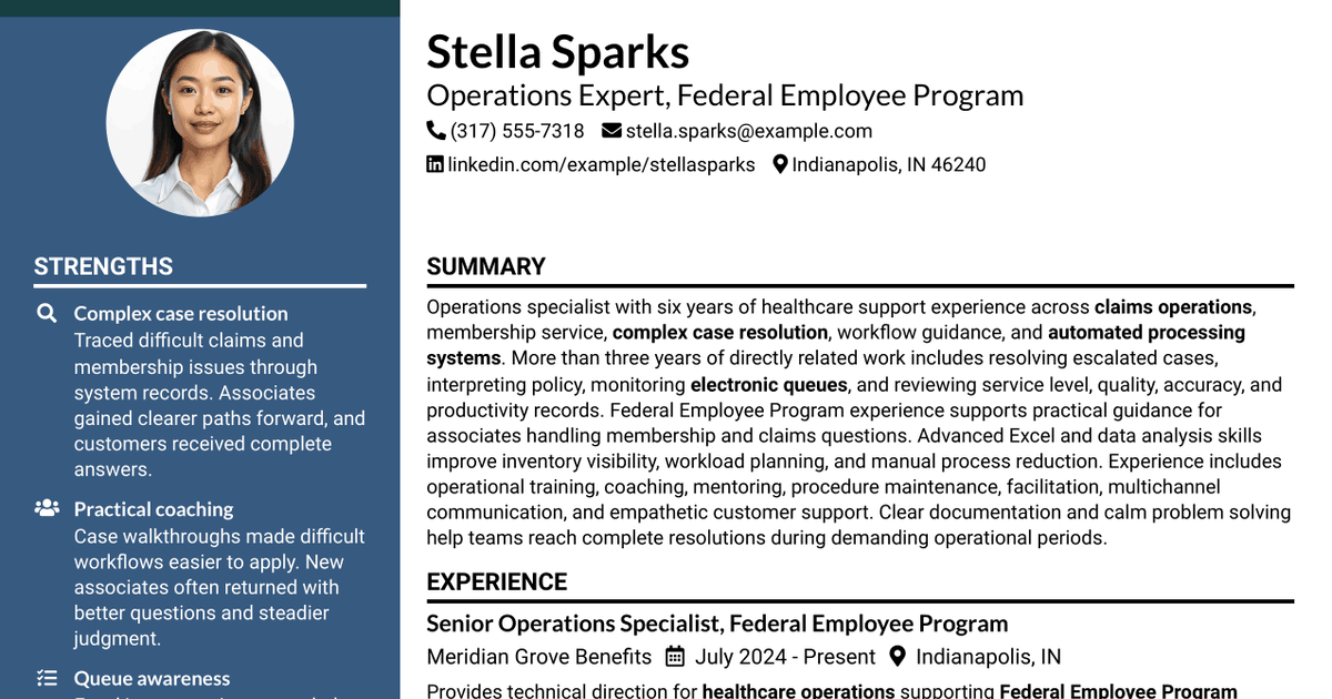 7 Operations Expert - Federal Employee Program Resume Templates with Example