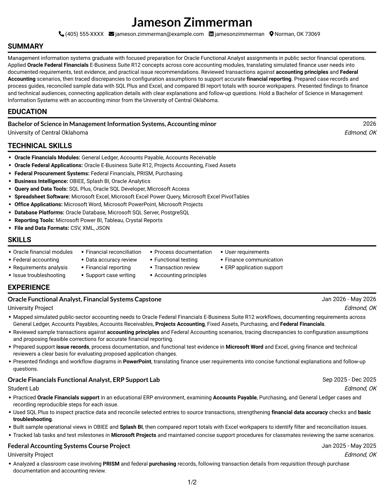 Resume example — page 1