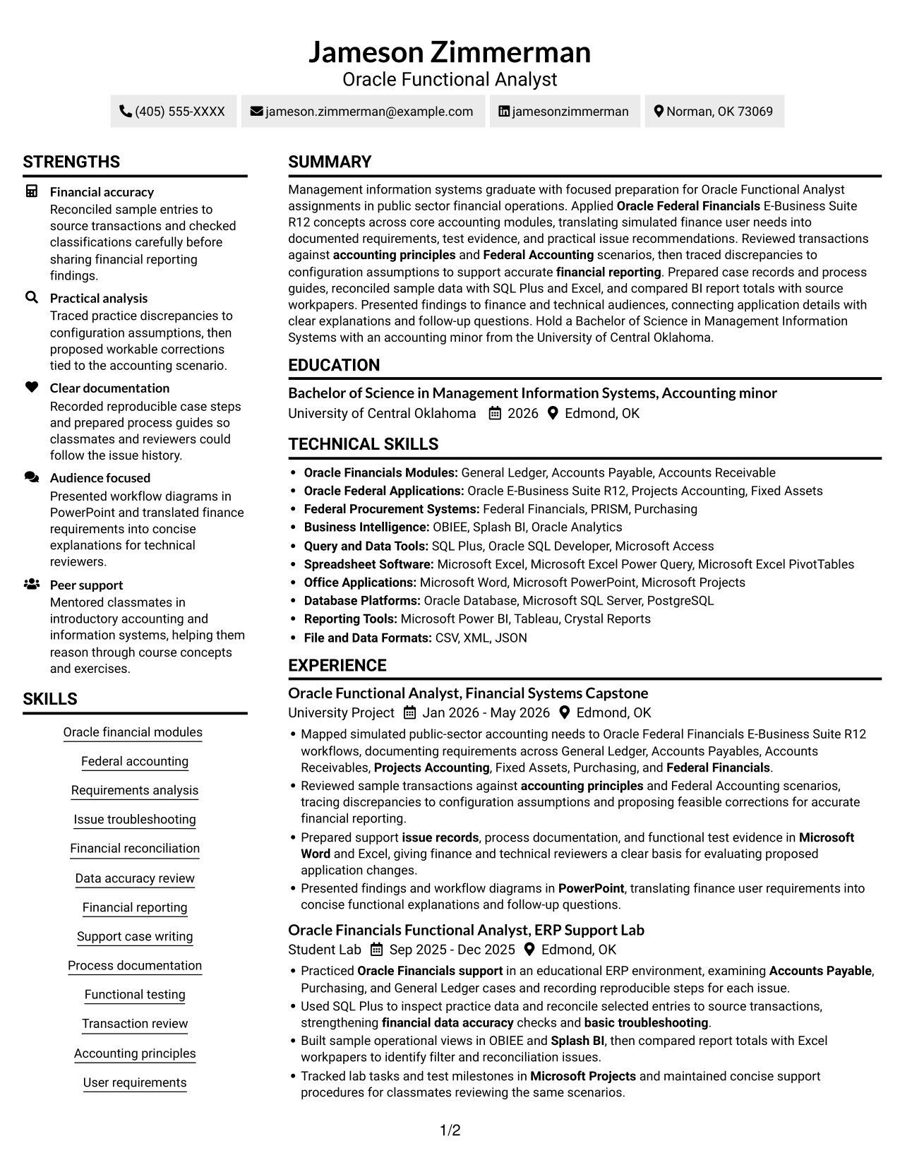 Resume example — page 1