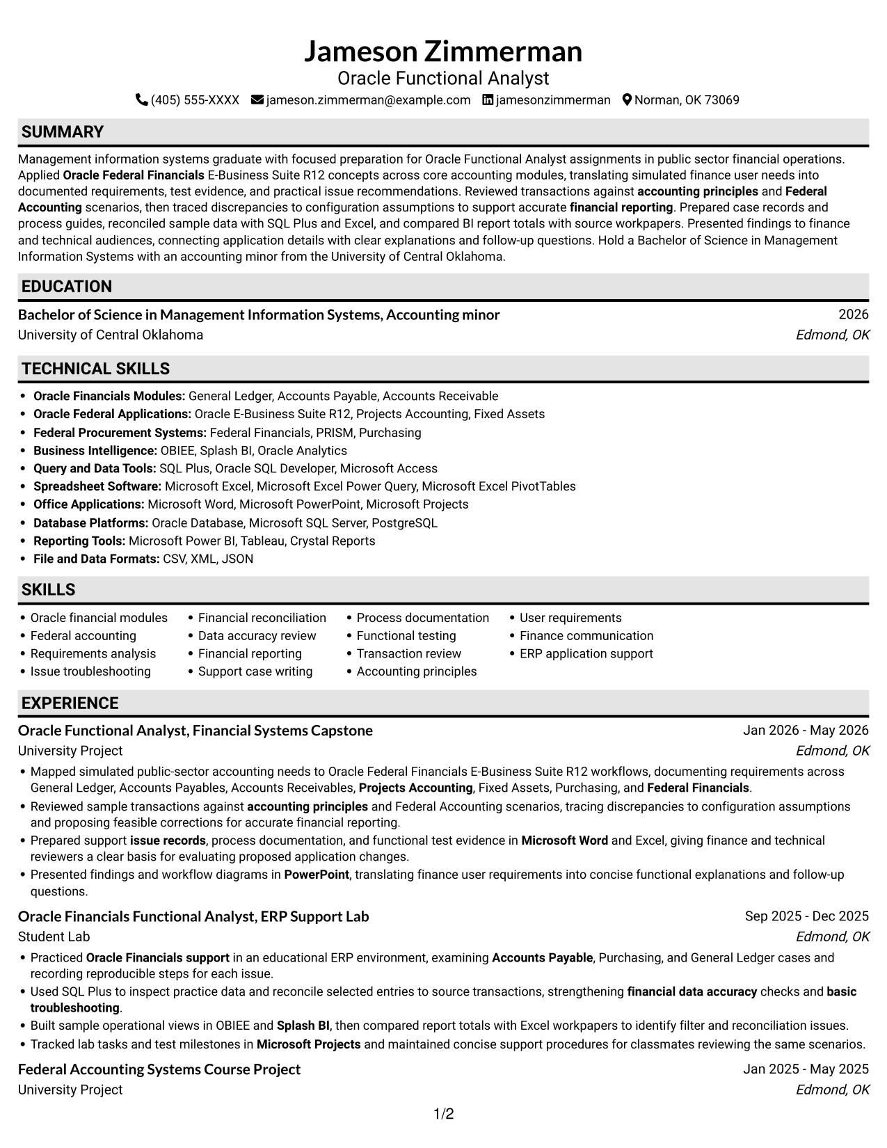 Resume example — page 1