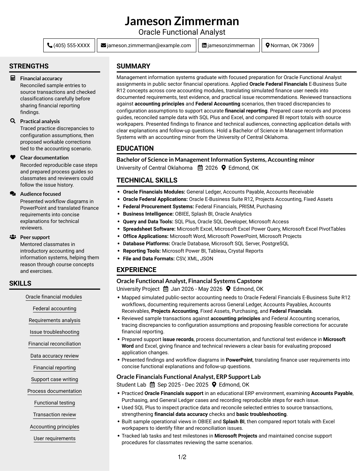 Resume example — page 1