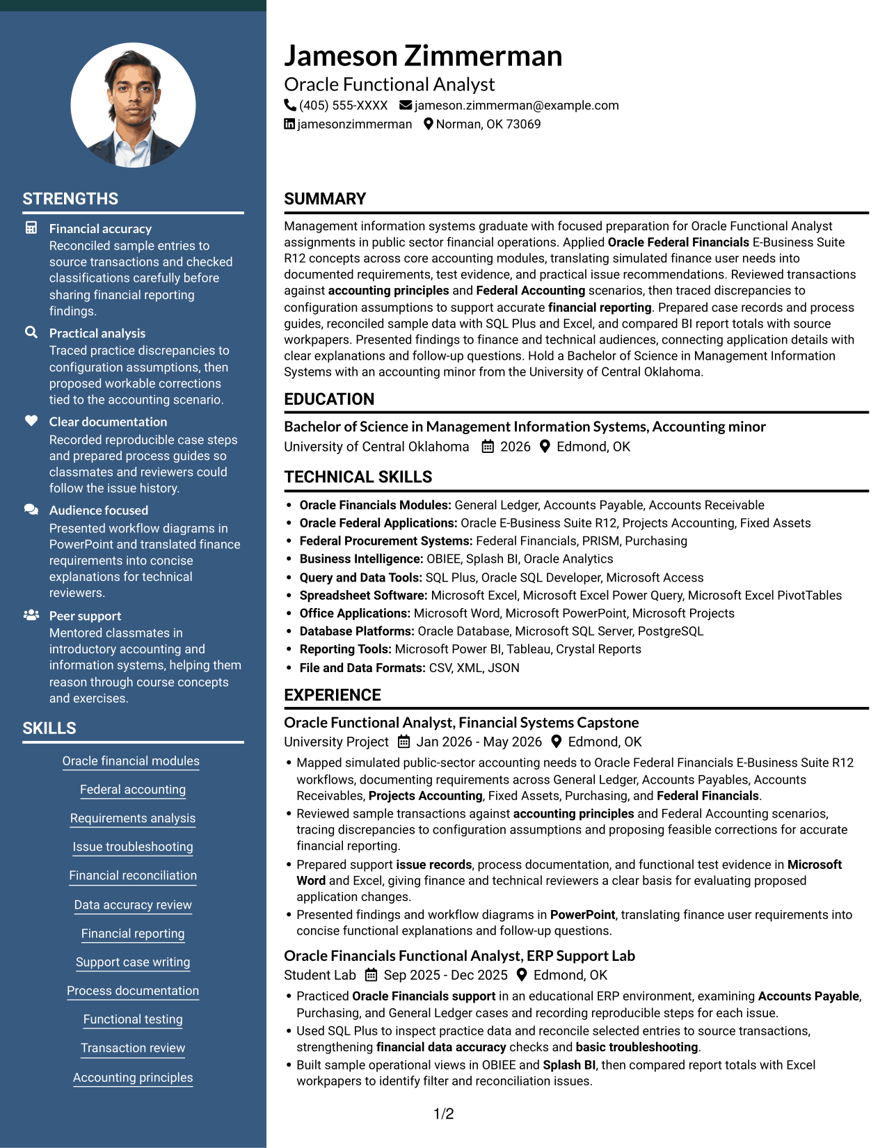 Resume example — page 1