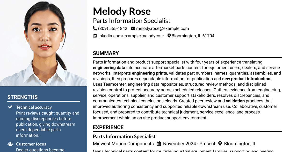7 Parts Information Specialist Resume Templates with Example
