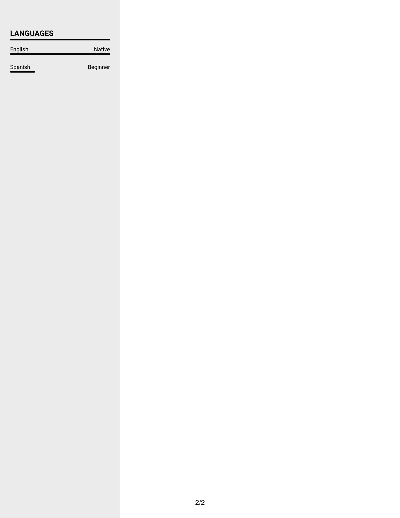 Resume example — page 2