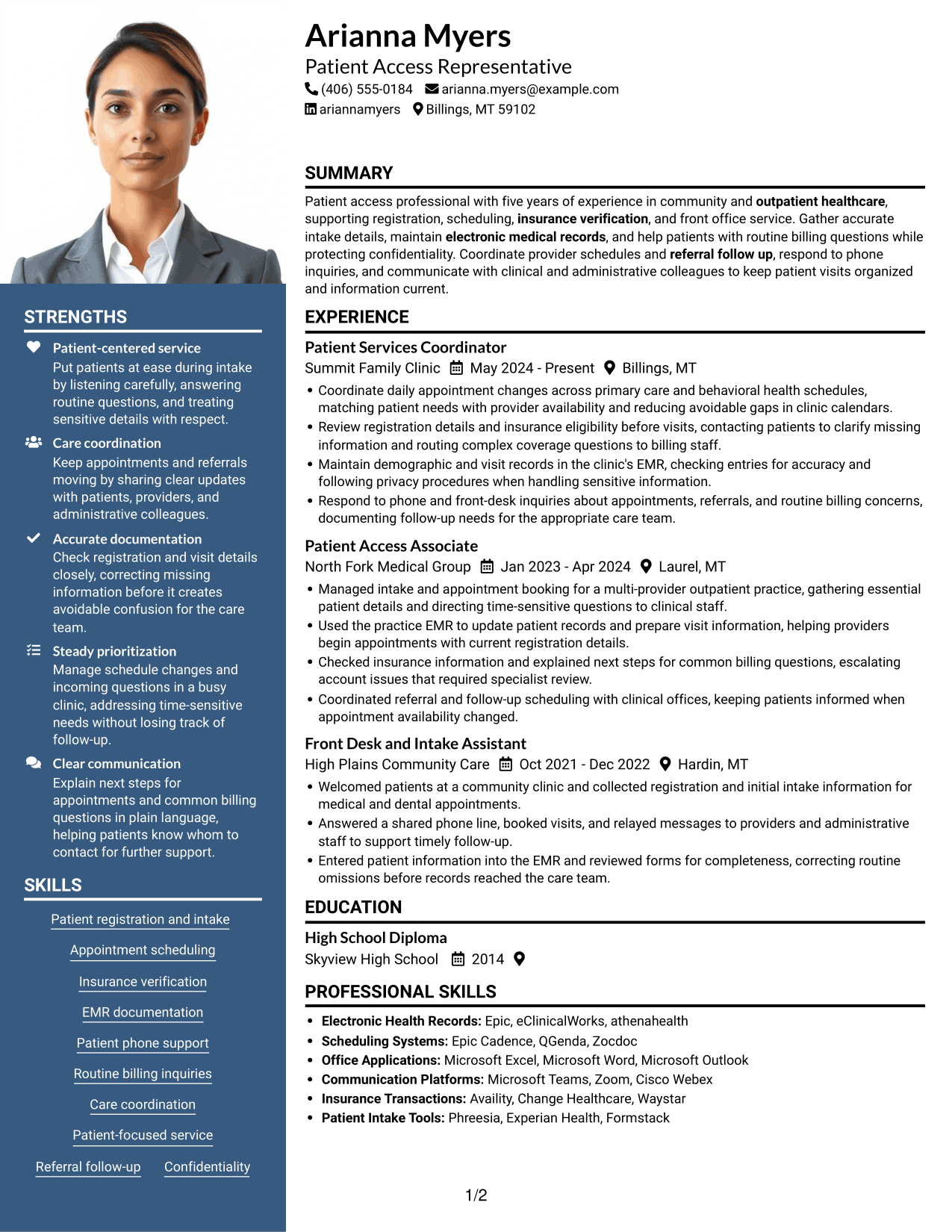 Resume example — page 1