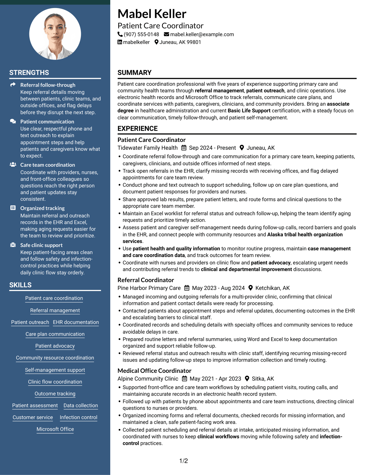 Resume example — page 1