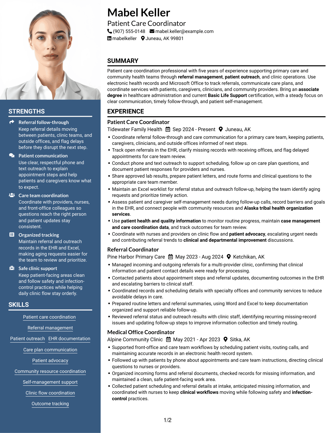 Resume example — page 1