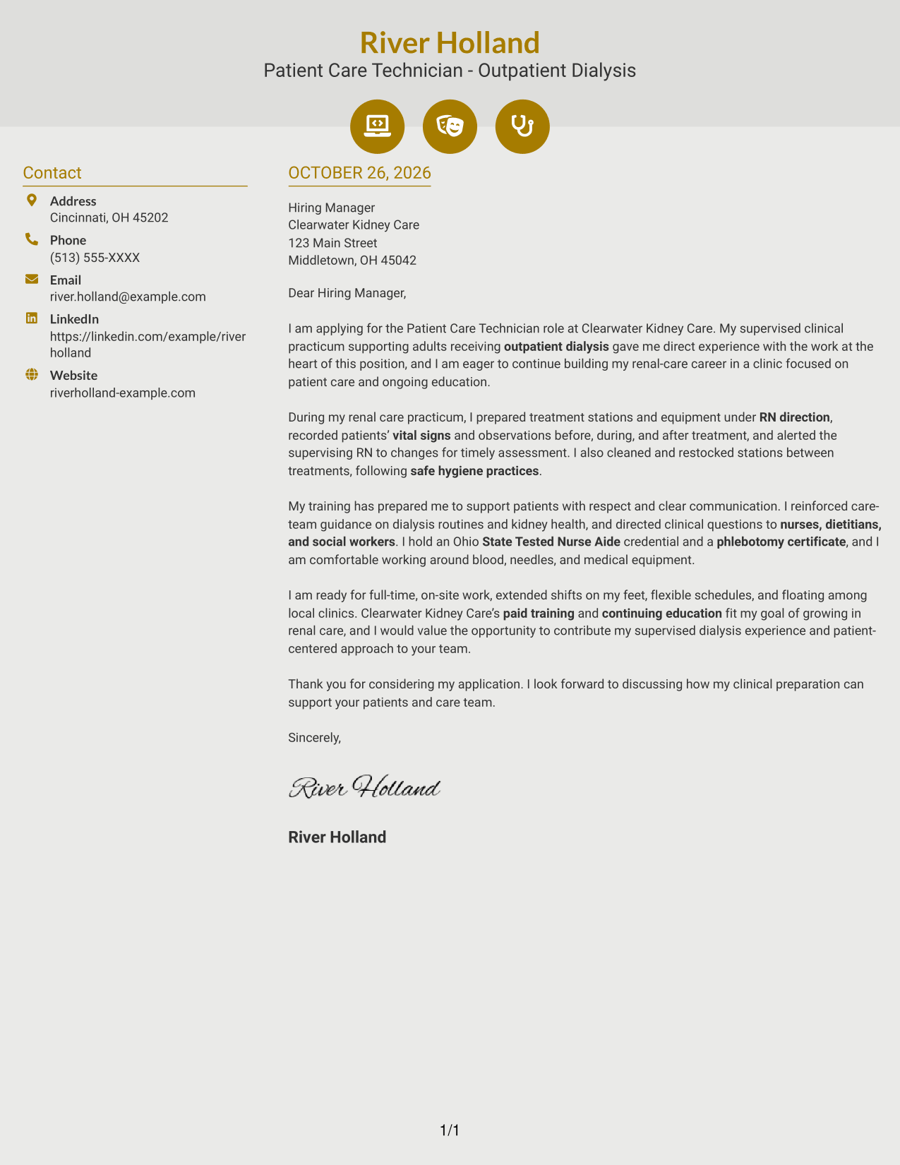 Cover letter example — page 1